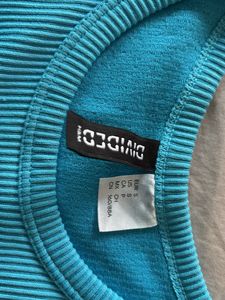 Blue Ribbed Crop Top