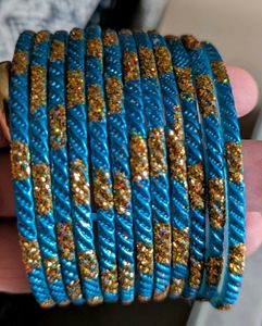 Blue Glass Bangle Set