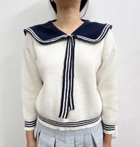 White & Navy Blue Sweater