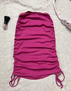 Ruched Pink Skirt