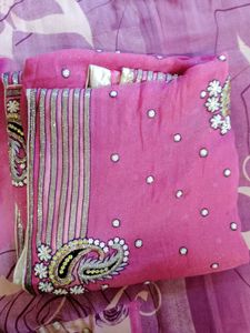 Pink Embellished Sari
