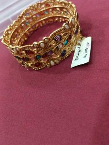 Kundan And Stone Work Beautiful Kada Bracelet