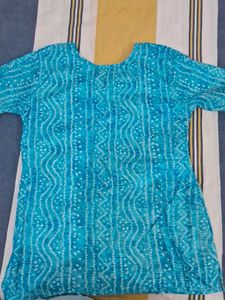 Stylish Blue Printed Kurti