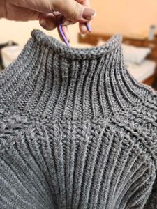Cozy Gray Knit Turtleneck