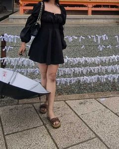 Black Tie-Back Mini Dress