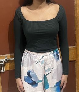 Dark Green Long Sleeve Top