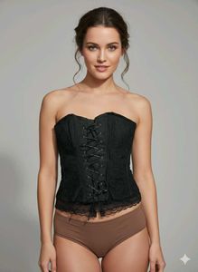 Lace Corset Top Black Size Free Bust 30-3
