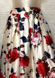 New Piece Satin Floral Skirt Fixed Price