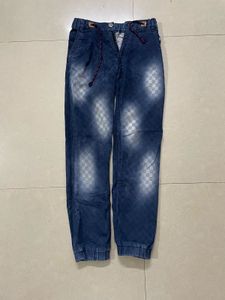 Boys Blue Patterned Jeans