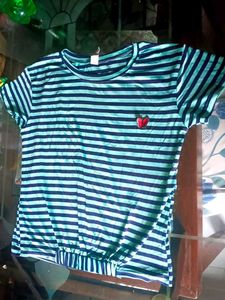 Striped T-Shirt with Butterfly