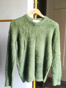 Green Fuzzy Knit Sweater