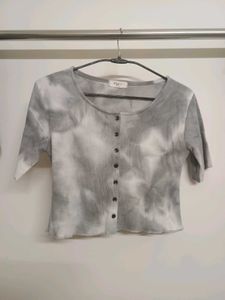 Tie-Dye Button-Down Top