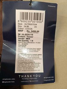 Highlander Carpenter Fit Cargo Pants, 34 Size