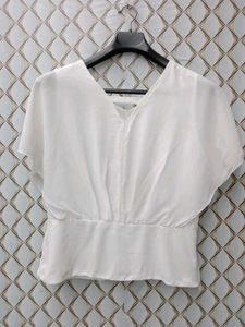 New With Tag White Korean Frill Pullover