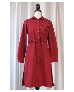 Red Star Button-Down Dress