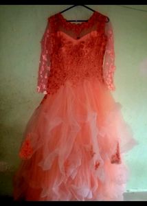 Full Frill Work Heavy Layer Gown