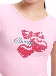 Pink Cherry Crop Top With Free Gift