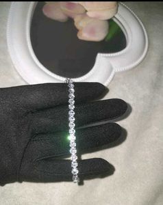 Sparkling Silver cz matrixTennis Bracelet(anti tar