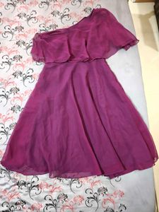 Purple One-Shoulder Dress