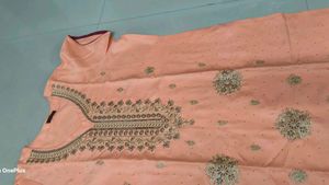 Peach Embellished Kurti