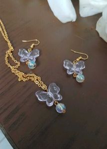 Purple Butterfly Necklace