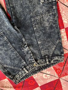 Acid Wash Cargo Jeans