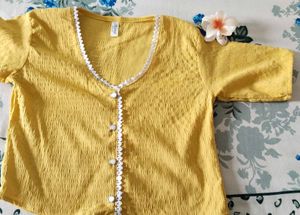 Yellow Button-Down Top
