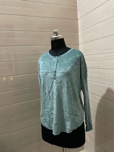 Teal nightwear shirt Long Sleeve Top