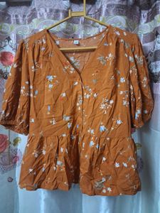 Floral Print Peplum Top
