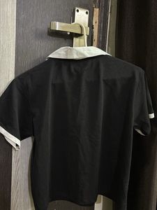 Black &amp; White Collar Top