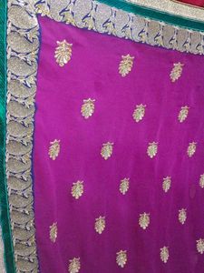 Elegant Purple Embroidered Saree