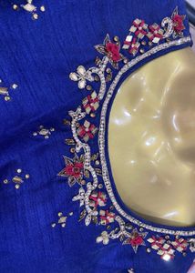 Pink &amp; Blue Anarkali Dress With Dupatta