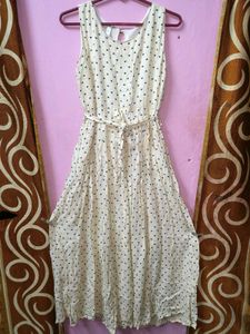 yellow Polka Dot Maxi Dress