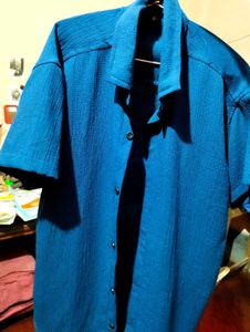 fashionable navy blue korean shirt for men