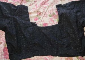 CHIKANKARI Black Blouse 36B