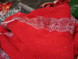 Georgette fabric saree with hevay daimond work Nam