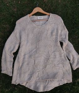 Oversized Off White Sweater For Everyday Wear