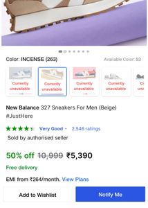 New Balance 327 Beige ORIGINAL PAIR