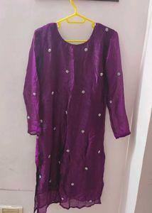 purple festive wear kurti