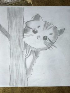Cute Cat Pencil Sketch