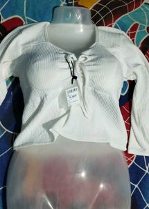 White Tie-Front Top