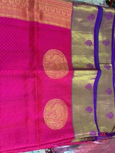 Pink Purple Colour Silk Saree - Unstiched Sare