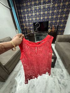Vero Moda Coral Lace Tank Crochet Top
