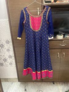 Elegant Blue &amp; Pink Anarkali