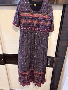 Purple Printed Maxi Dress