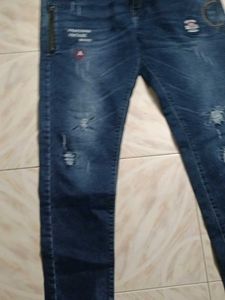 Branded Distressed Denim Jeans