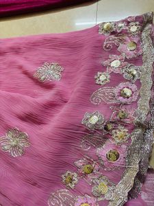 Pink &amp; Magenta Embroidered Saree combo