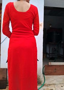 90s Bollywood Style Red Kurti