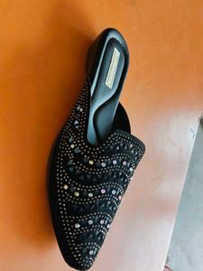 Embellished Black Mules