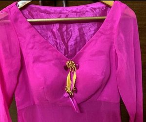 NEW Custom-Made Rose Pink Chiffon Kurti
